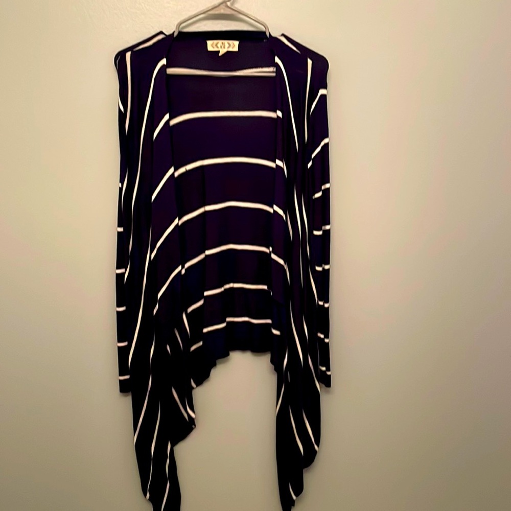 Pink Rose navy striped cardigan